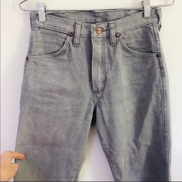 Vintage grey denim Wrangler jeans size 28, contemp womens 26 high waist - Picture 9 of 9